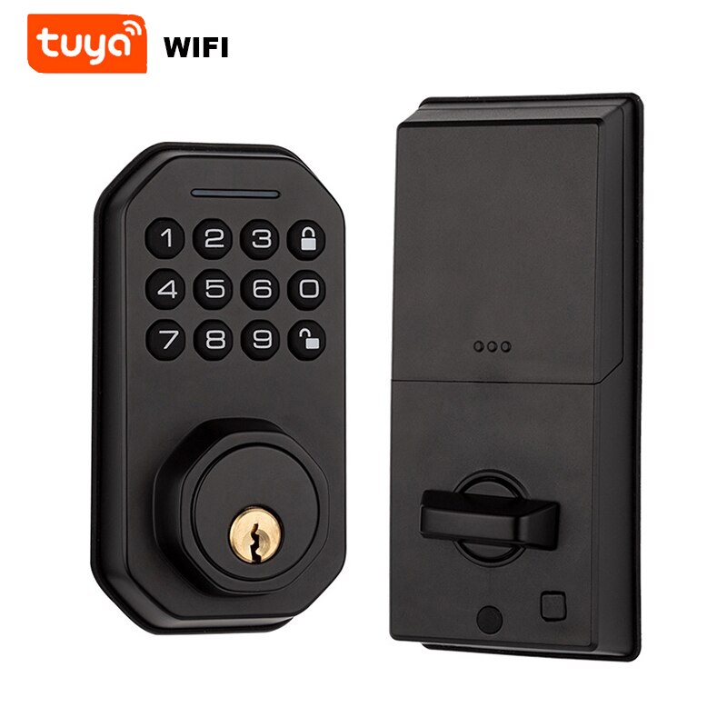 Smart Door Locktuya Wifi APP Password Mechanical Key Electronic Digital