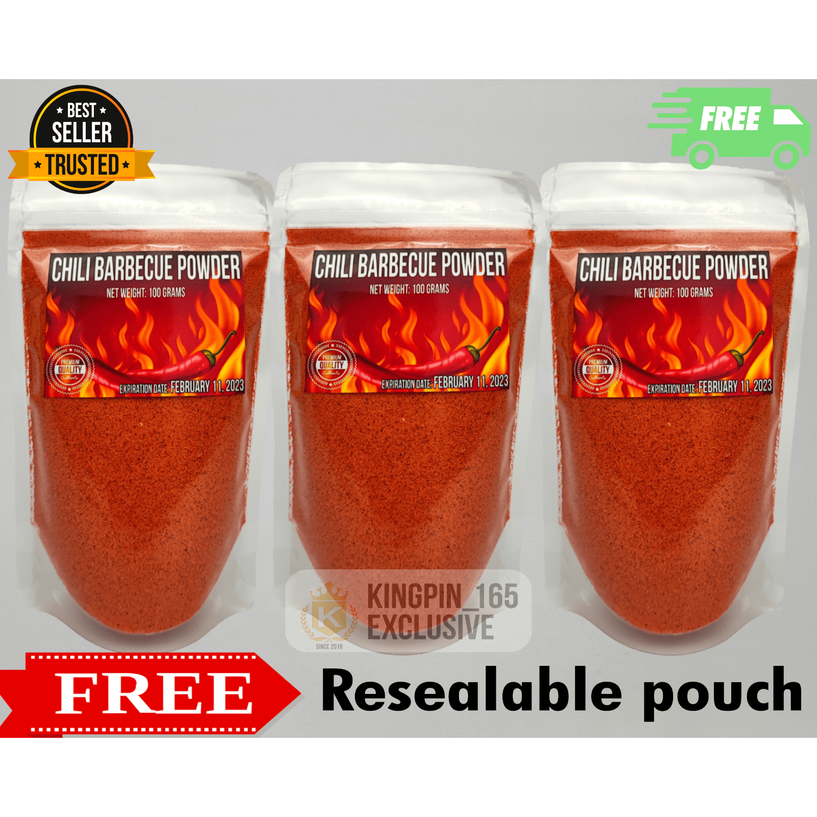 Potato Corner Powder Chili Barbecue Trio Premium with FREE Resealable