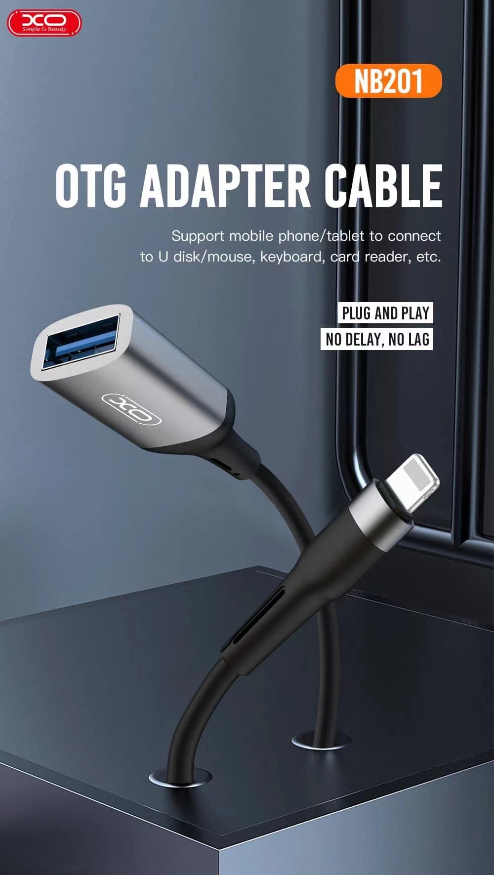 OTG Adapter Cable USB 2.0 transfer speed 480mbp Lightning / Micro /Type C XO -NB201 | Lazada PH