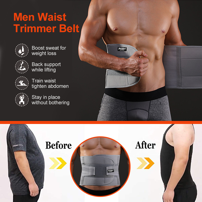 JINGBA Lumbar Back Support Waist Trimmer for Men Spine Breathable Light Waist  Trainer with 3 Stays