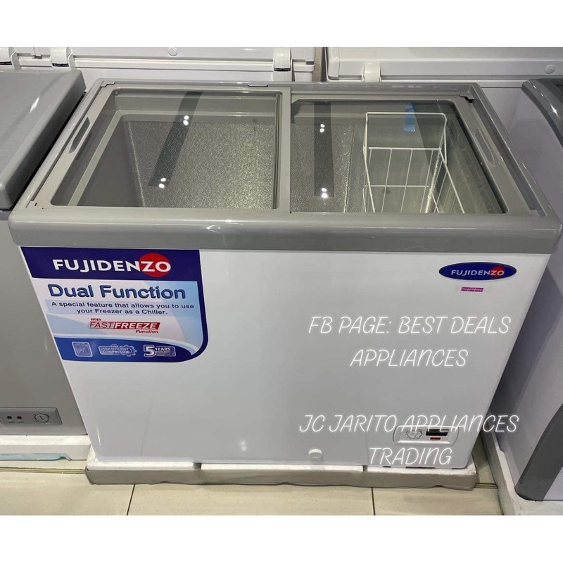 deep freezer with glass door