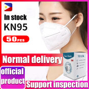 （with box）50 pcs KN95 Face Mask Nose Mouth Virus Filter with 6-Layers, Protection Dust-Proof Anti-Fog Breathable Filtration Ddisposable Face Protection Tools