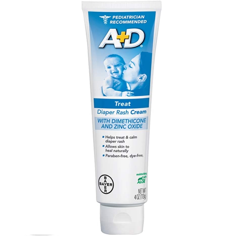 A+D Diaper Rash Treatment Cream with Dimenthicone and Zinc Oxide 4 oz