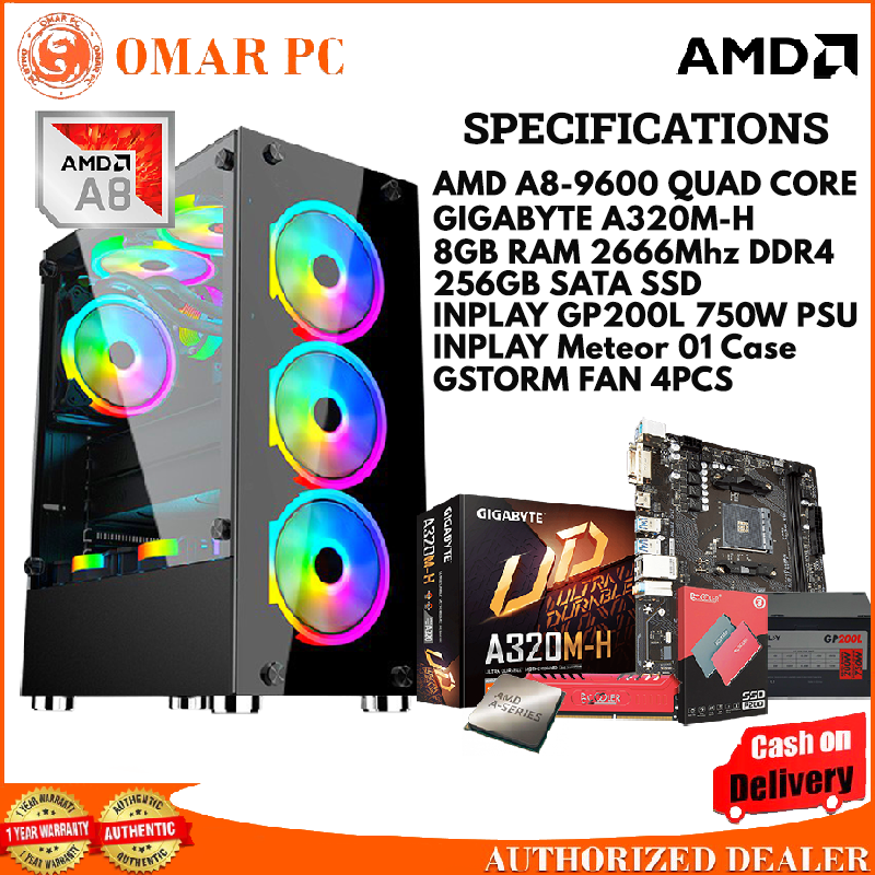 GAMING SYSTEM UNIT( A89600), ( A320M) (8GB RAM) ( 256GB SSD)(METEOR 01