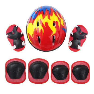 Kids Protective Gear Outfit 7pcs/set Adjustable Helmet Knee Wrist Guard Elbow Pad Set for Skateboard Roller Cycling Cosplay Party Tools
