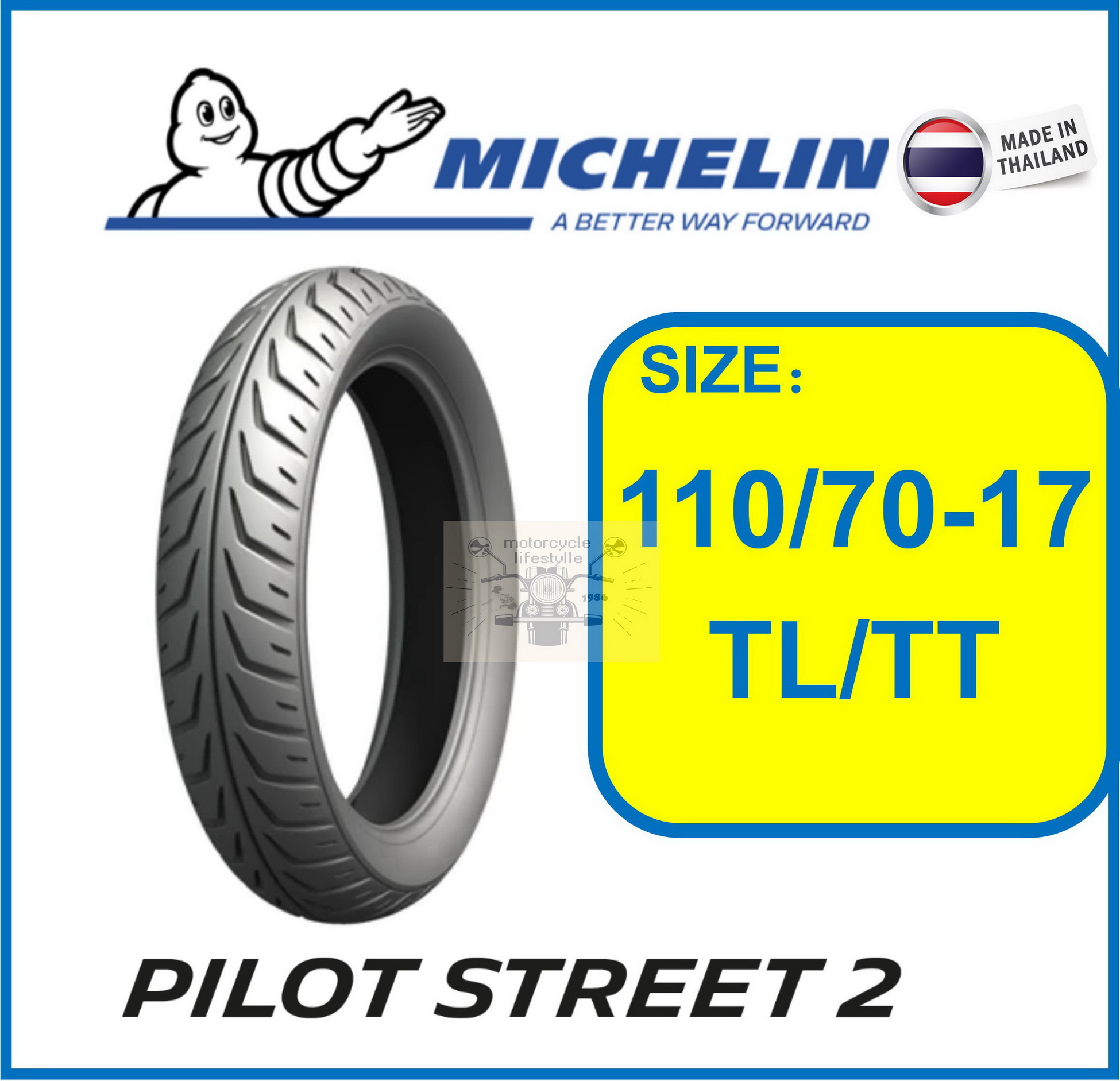 Michelin Motorcycle Tire 110/70 R17 Pilot Street 2 Lazada PH