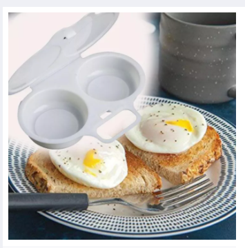 Microwave Eggs Poacher Round Draining Double Cup Egg Boiler Food