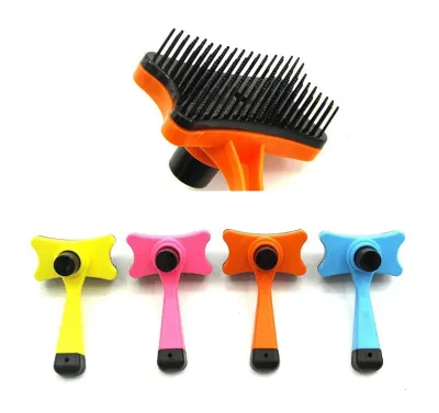 2021 New Arrival Pet dog comb plastic automatic hair brush pet supplies