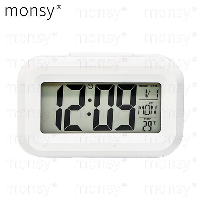 Clock Digital LED Display Table Alarm Clock Thermometer Calendar Time