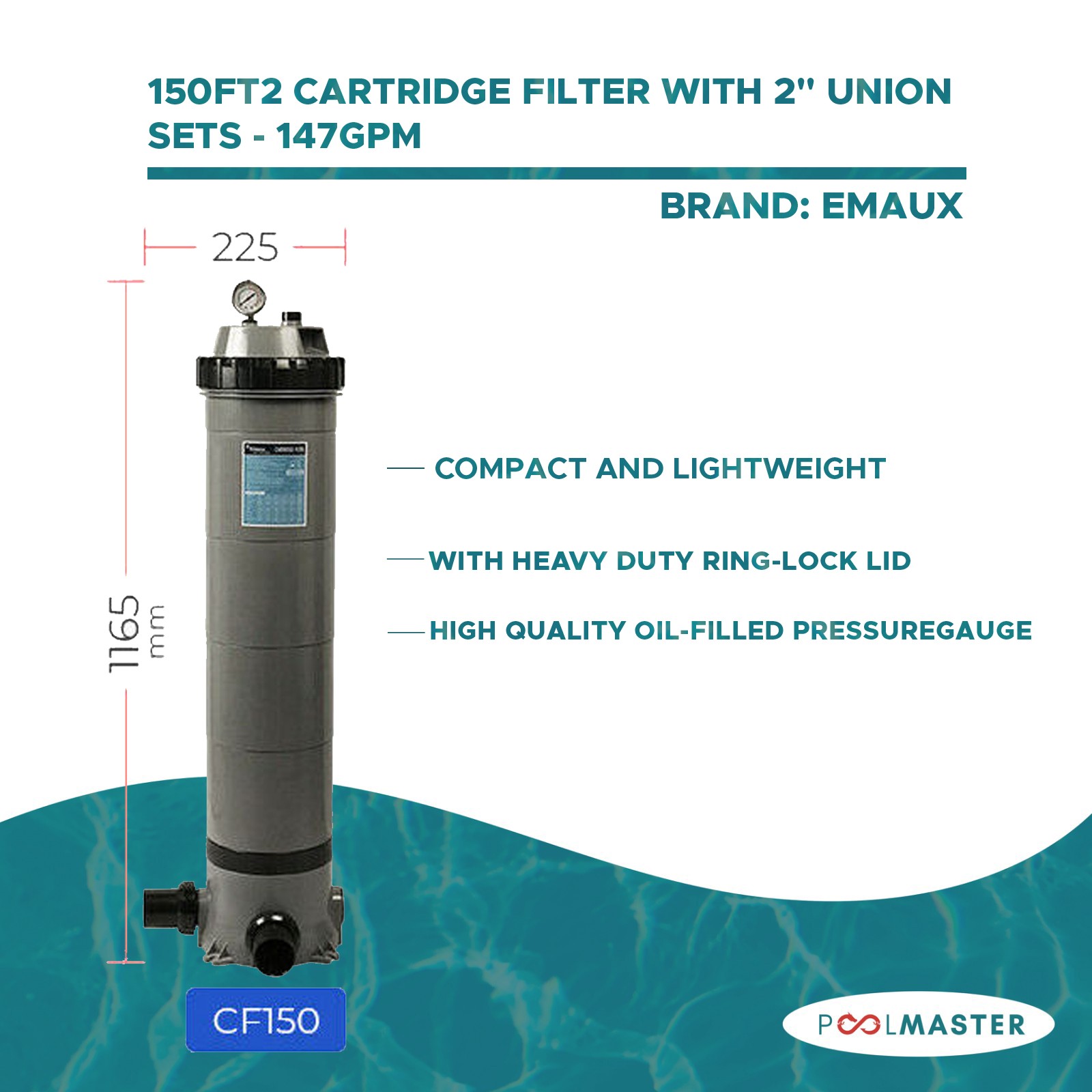 Emaux CF150 Cartridge Filter 150ft2 with 2