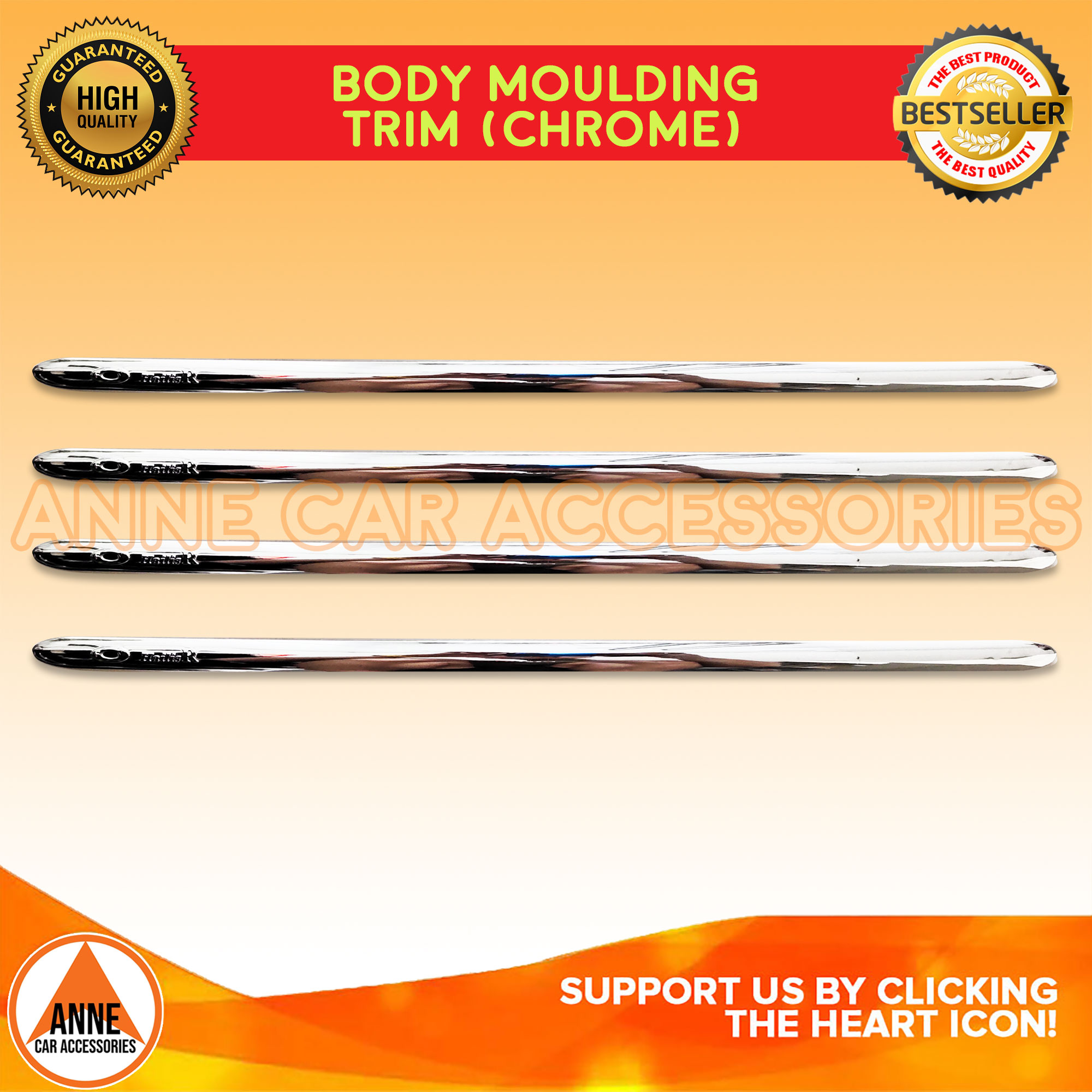 4pcs/set Universal Front Bumper Guard Moulding Chrome Color Lazada PH