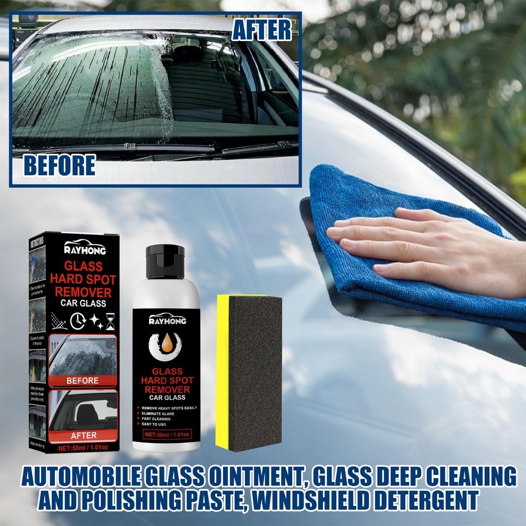 Car glass cleaner Buffing wax Windshield deep clean Acid rain remover