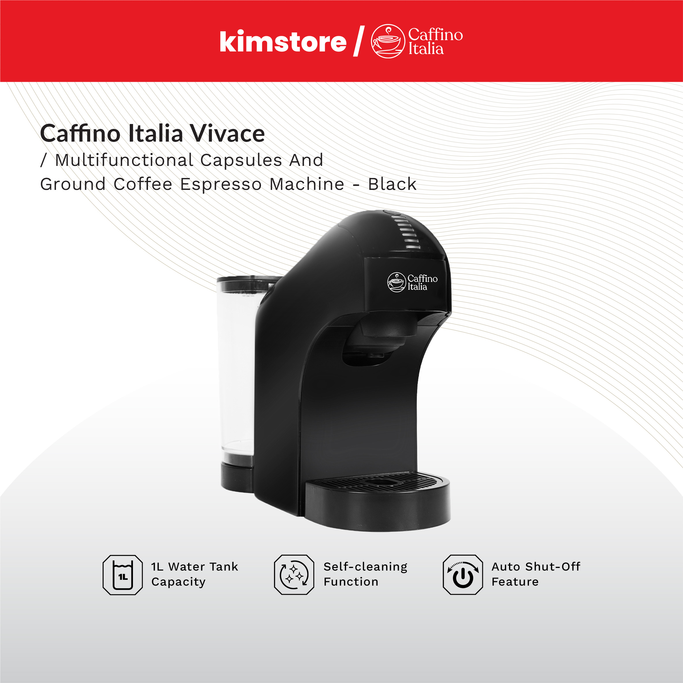 Caffino Italia Vivace Multifunctional Capsules And Ground Coffee