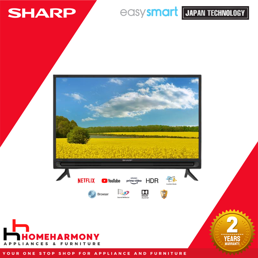 Sharp 2T-C32DF1X AQUOS 32 Inch HD Ready Easy Smart TV [HomeHarmony ...