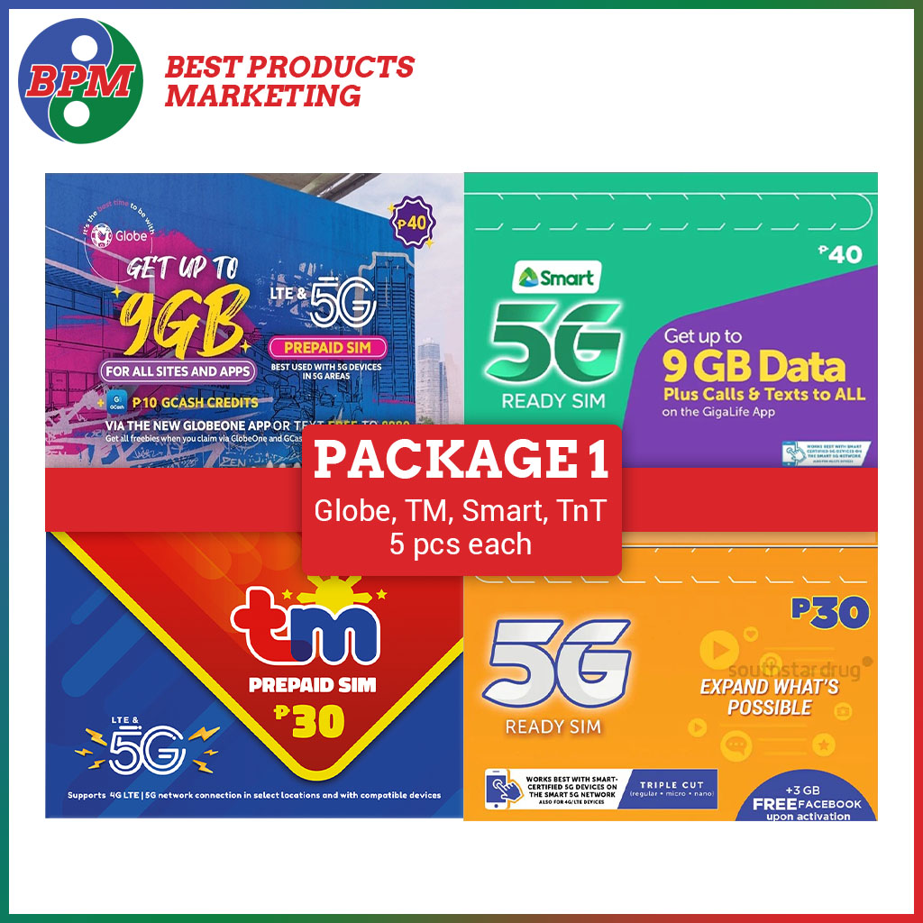 BPM Simpack Set-5each(Globe/Tm/Smart/Tnt) | Lazada PH