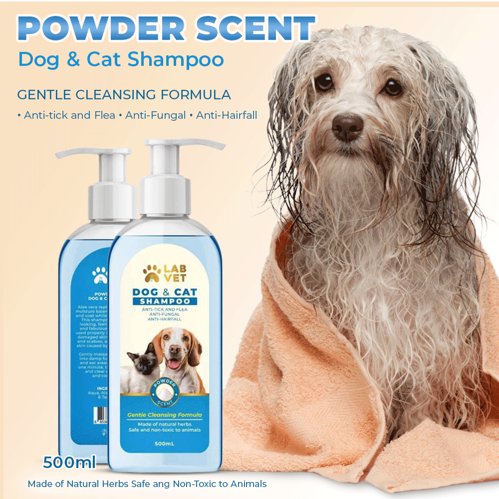 Natural and Nontoxic Dog & Cat Shampoo 500ml Gentle Cleansing Formula