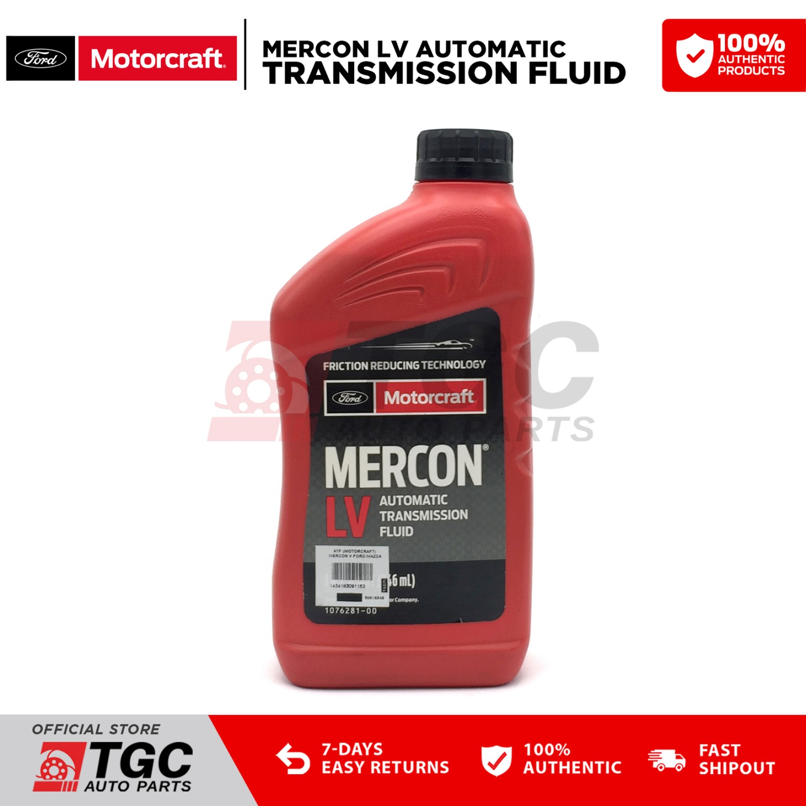 Motorcraft MERCON® LV Automatic Transmission Fluid ATF, 1 Quart
