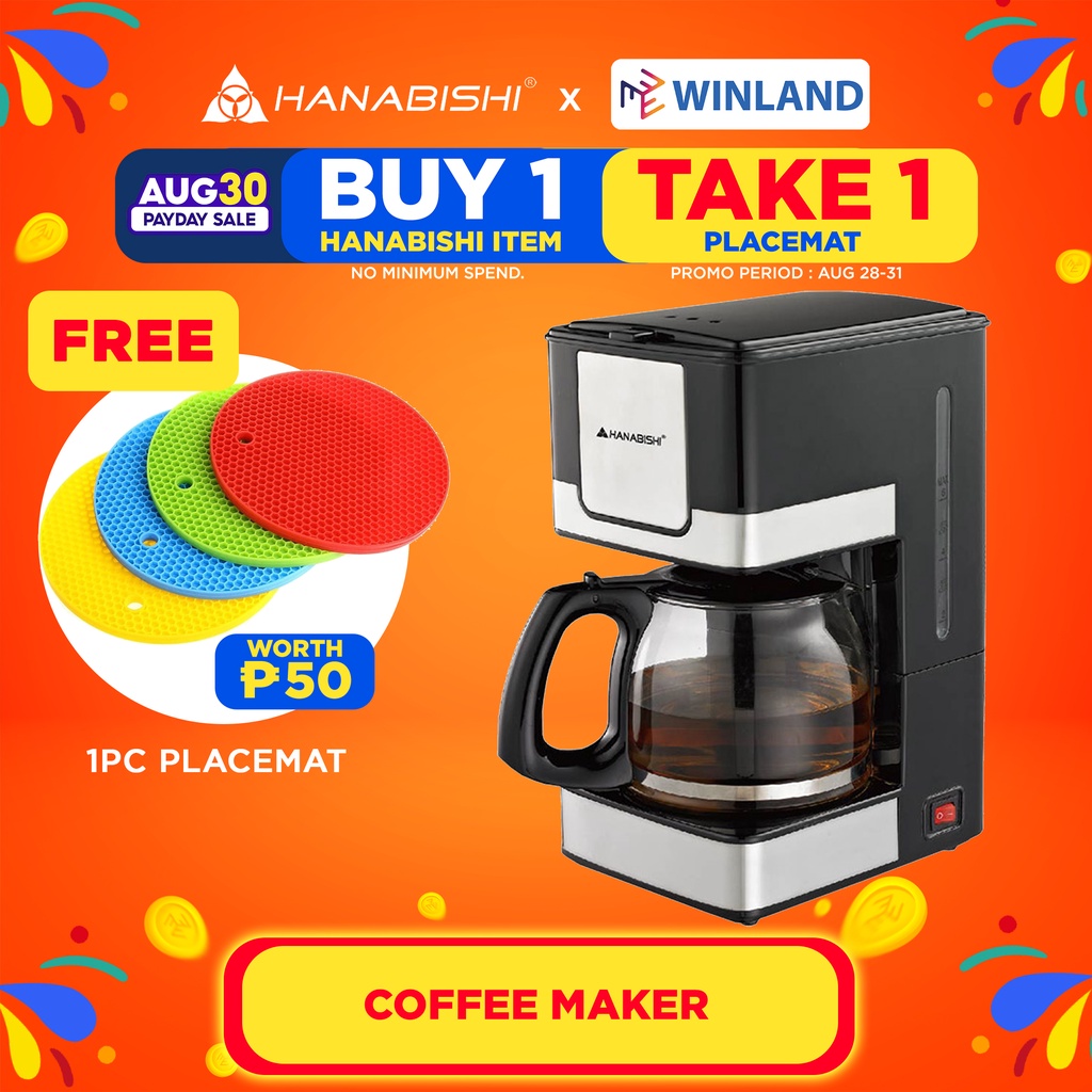 【factory outlet】 Hanabishi Original 12 cups Modern Coffee Maker Coffee