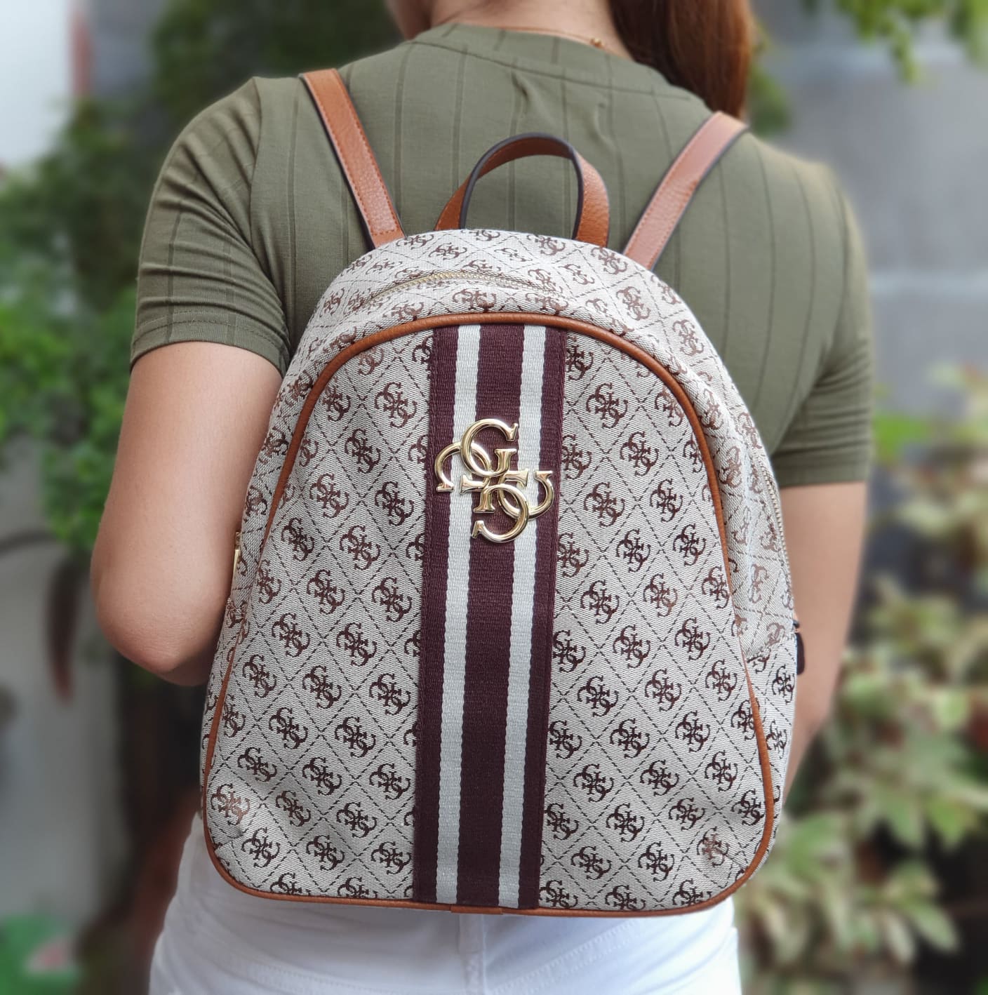 G Logo Women's Vintage Backpack - Khaki | Lazada PH
