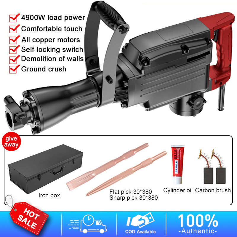 Blasting Hammer Chipping Gun Electric Hammer Drill Blasting Jack Hammer 4900W Electric Hammer