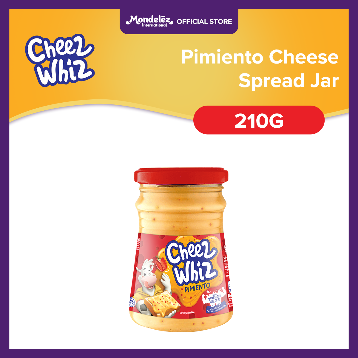 Cheez Whiz Jar Pimiento Cheese Spread 210g Creamy and Milky with