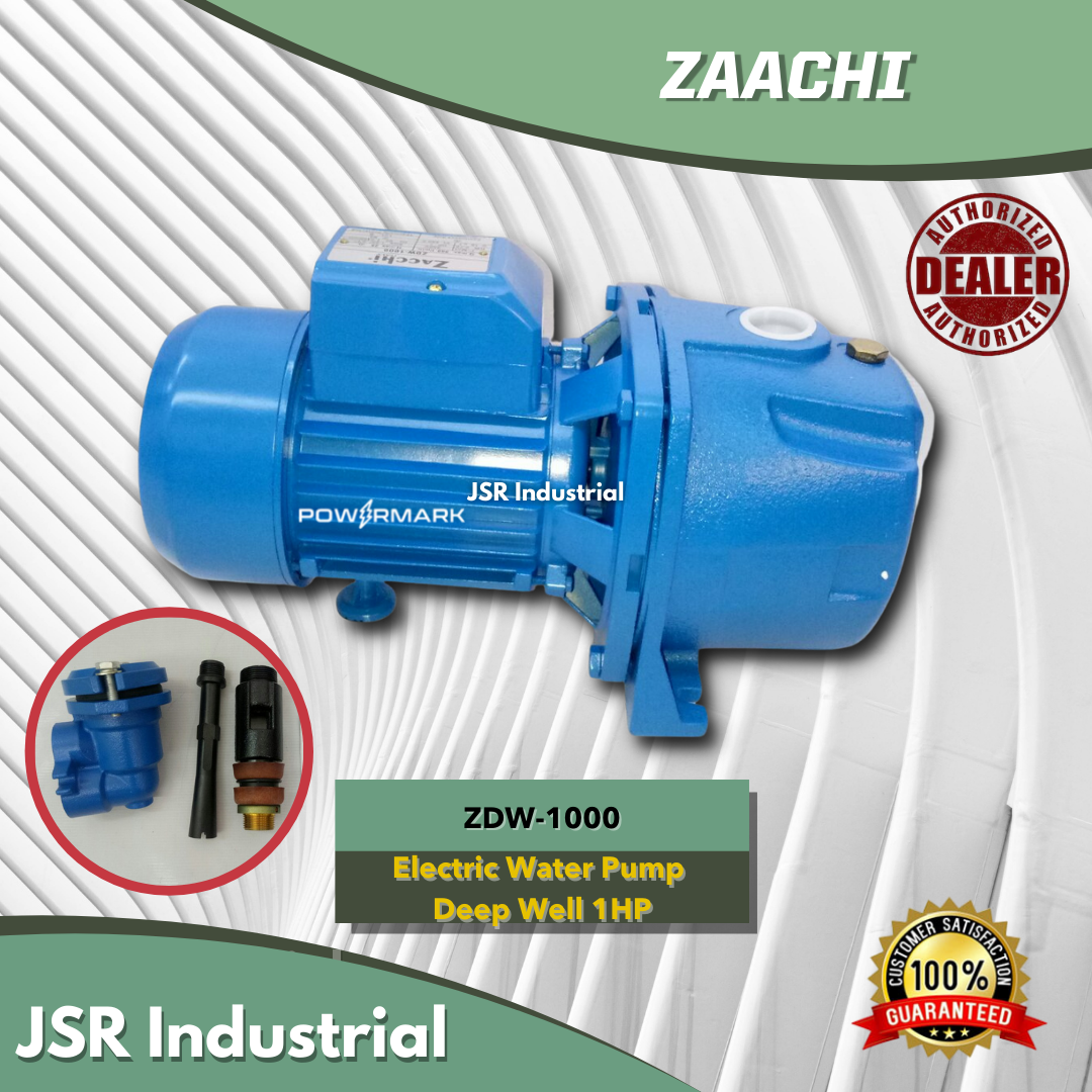 ZACCHI ZDW-1000 Electric Water Pump Deep Well 1HP with Ejector ...