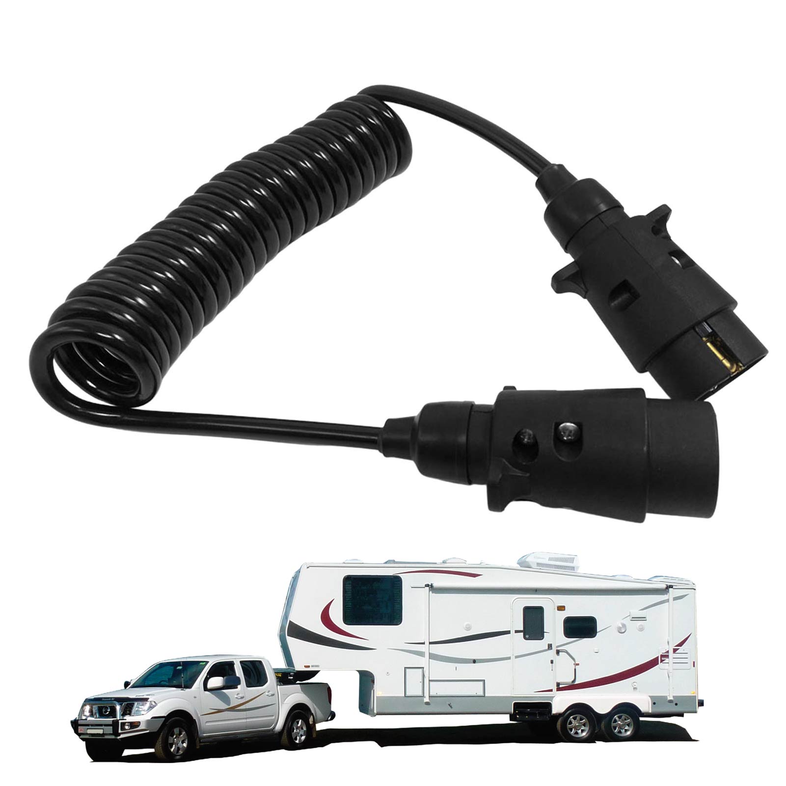 Adapter Europe Style 7 Pin Trailer Plug Wiring Spring Cable Connector Adapter For Car Trailer