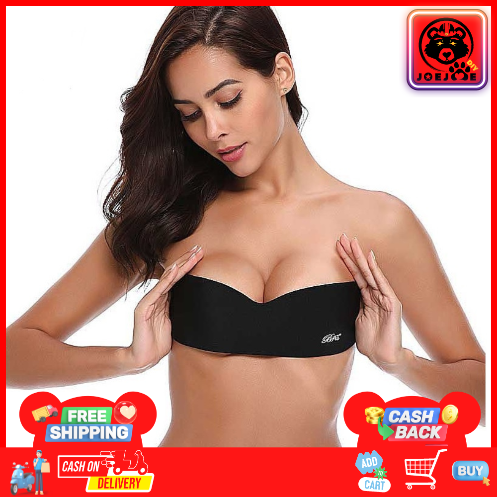 Joejoe Summer Silicone On Pullup Bra, Strapless Push Tape Bra Lazada PH