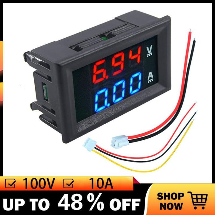 Mini Digital Voltmeter Ammeter DC 100V 10A Panel Amp Volt Voltage
