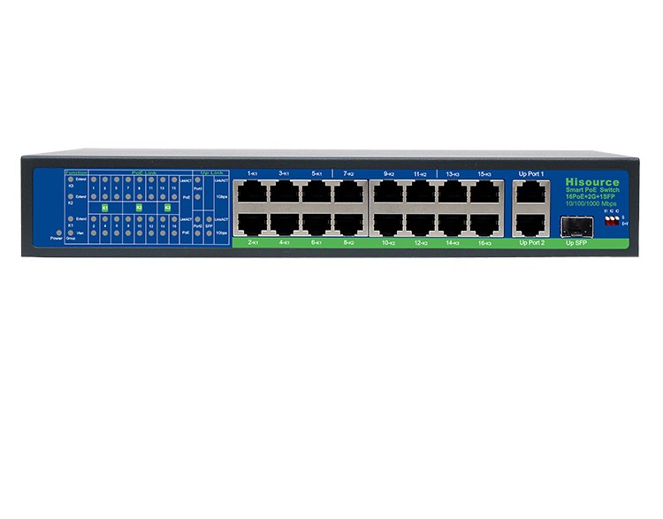 HI-F1621GB POE Switch 16PORT 2*10/100/1000M Gigabit RJ45 Port UPLINK ...