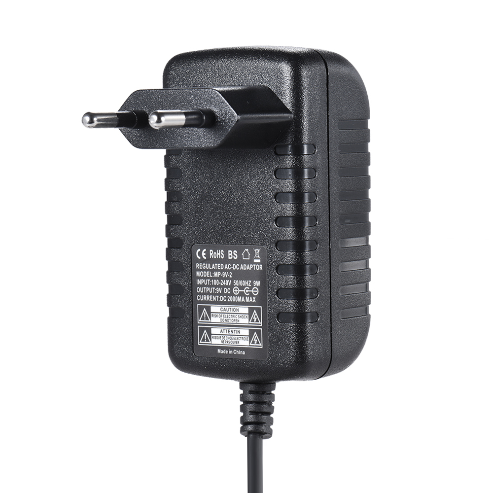 9V 2A Power Supply Adapter Converter for Guitar Bass Effect 100~240V Input EU Plug