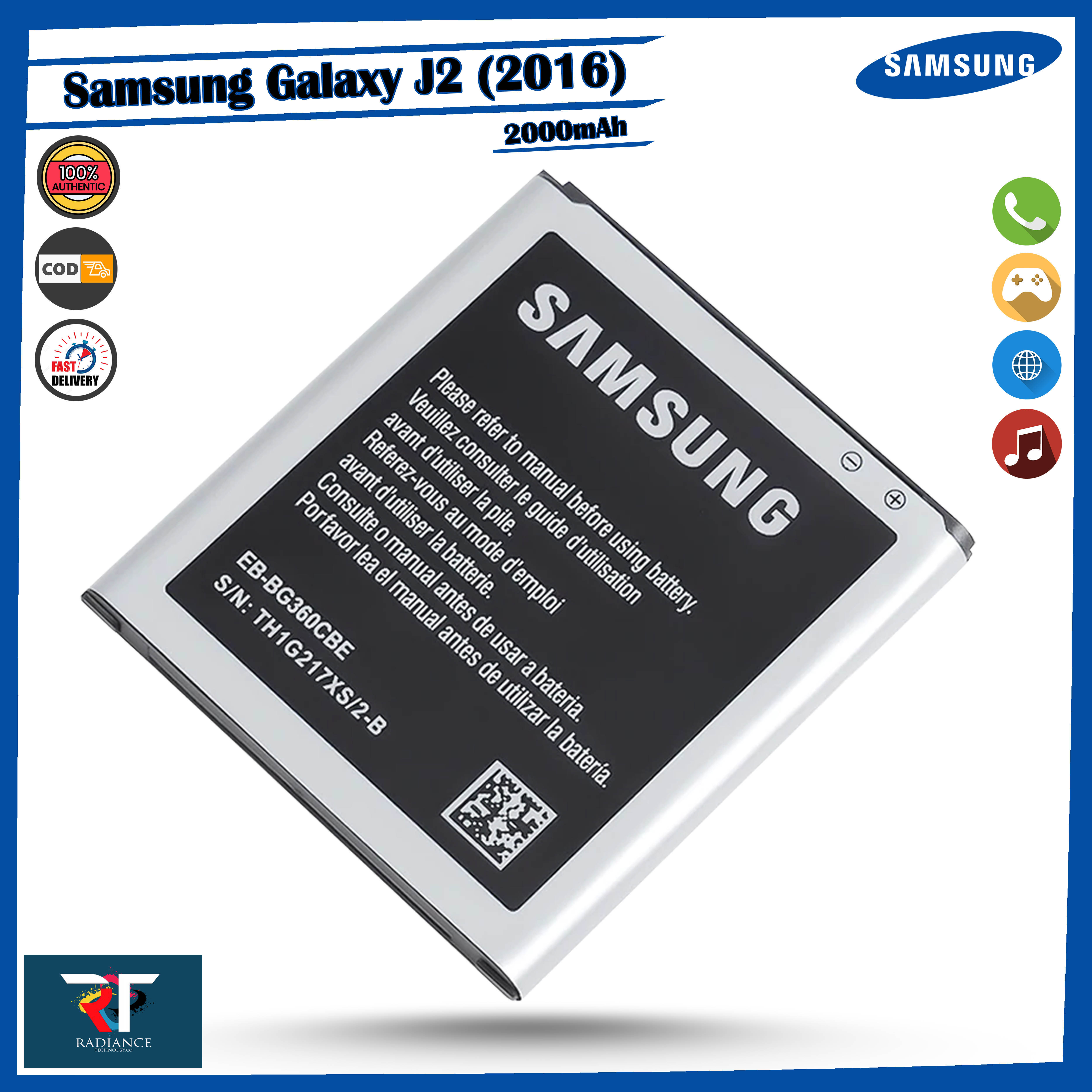 Samsung Galaxy J2 16 Battery Sm J0f Sm J0g Sm J0h Sm J0gu Sm J0m Sm J0y 00mah Model Eb Bg360cbe Manufacture Original Genuine Lazada Ph
