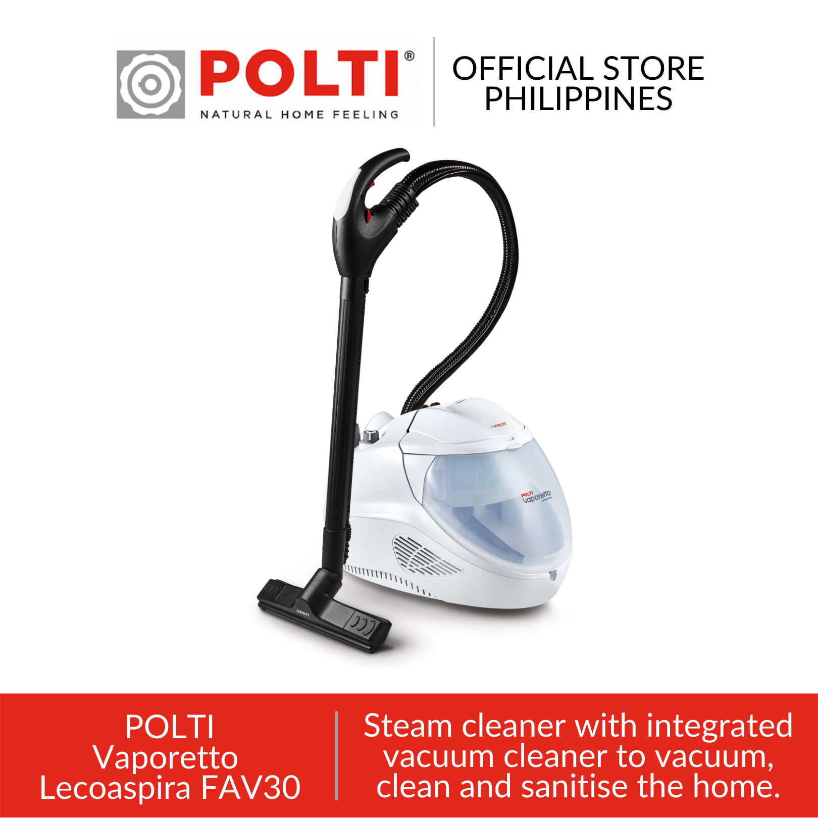Introducing the POLTI Vaporetto 3 Clean, A 3-in-1 home cleaner: vacuum and  sanitize all floors and washable surfaces with the vacuum steam mop., By POLTI Philippines