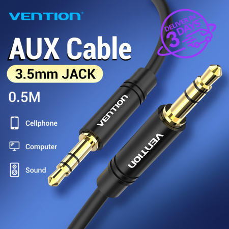 Vention Aux Cable 3.5mm Aux Audio Jack headphone jack 3.5mm Speaker auxillary cord 3.5 jack aux jack connector male to male audio jack for Samsung Galaxy S8 Xiaomi Redmi Oneplus Car Stereo cord Aux to Aux audio jack