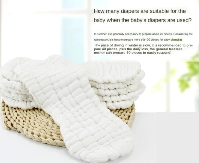 10pcs Reusable Baby Diapers Cotton Diaper Inserts 10 Layer Washable Infant Baby Care Diapers