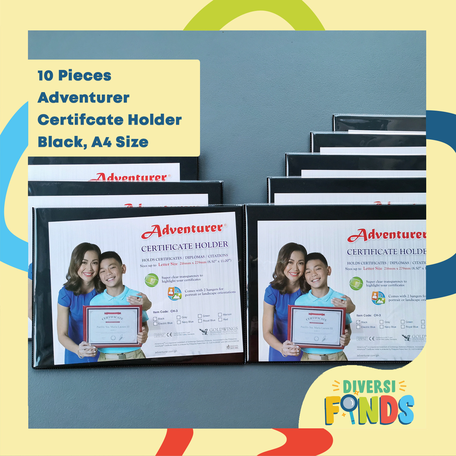 10pcs Adventurer Certificate Holder A4 Size in Assorted Colors Lazada PH