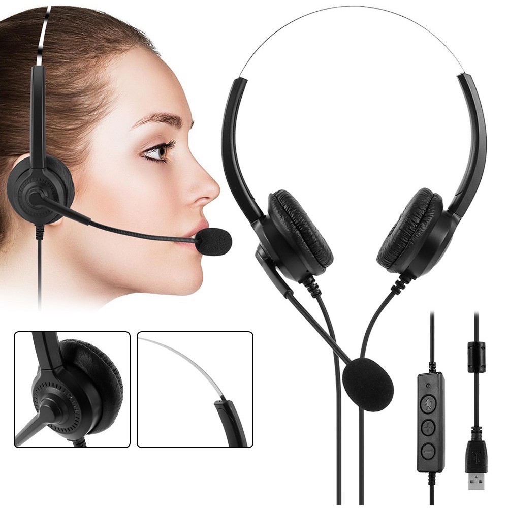 Senda USB Headset Noise Cancellation USB Call Center Headphone with  Microphone Mic Noise Cancelling | Lazada PH