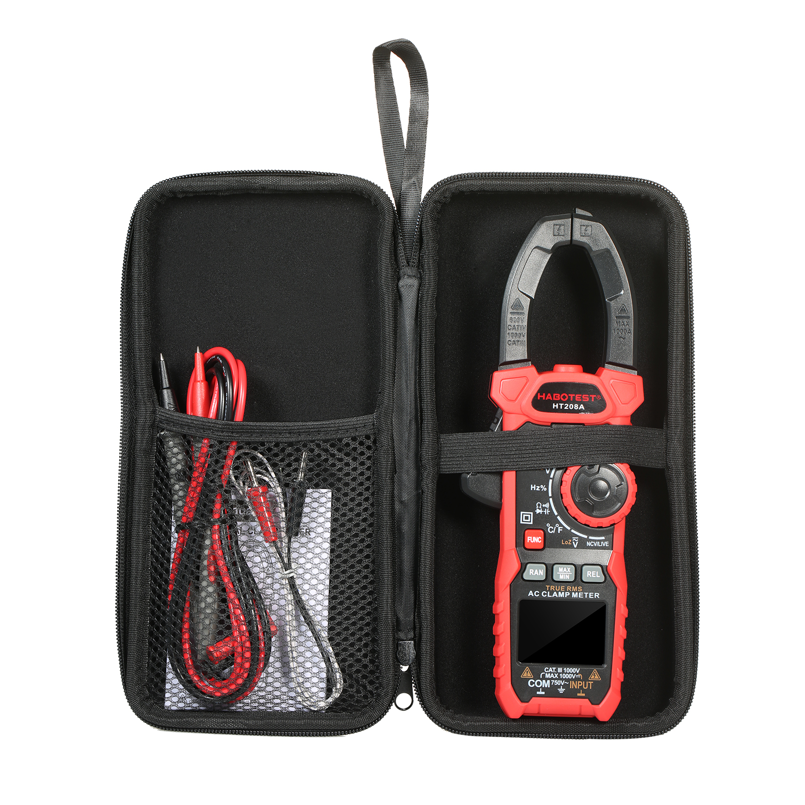 【Ready Stock】HABOTEST AC Digital Clamp Meter True-RMS Multimeter Anto-Ranging Multi Tester Current Clamp with Amp Volt Ohm Diode Capacitance Resistance Continuity NCV Temperature Duty Ratio VFD Tests