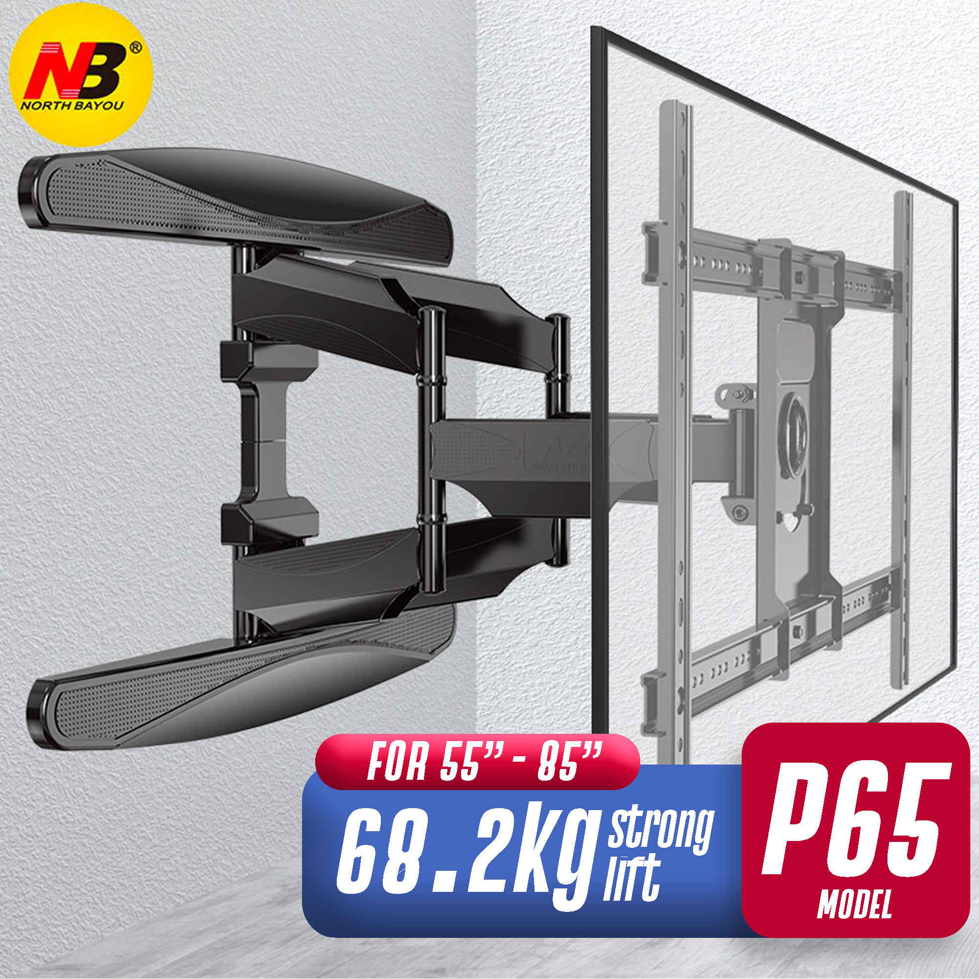 NORTH BAYOU P65 5585 Inches Full motion VESA LED TV Wall Mount Lazada PH