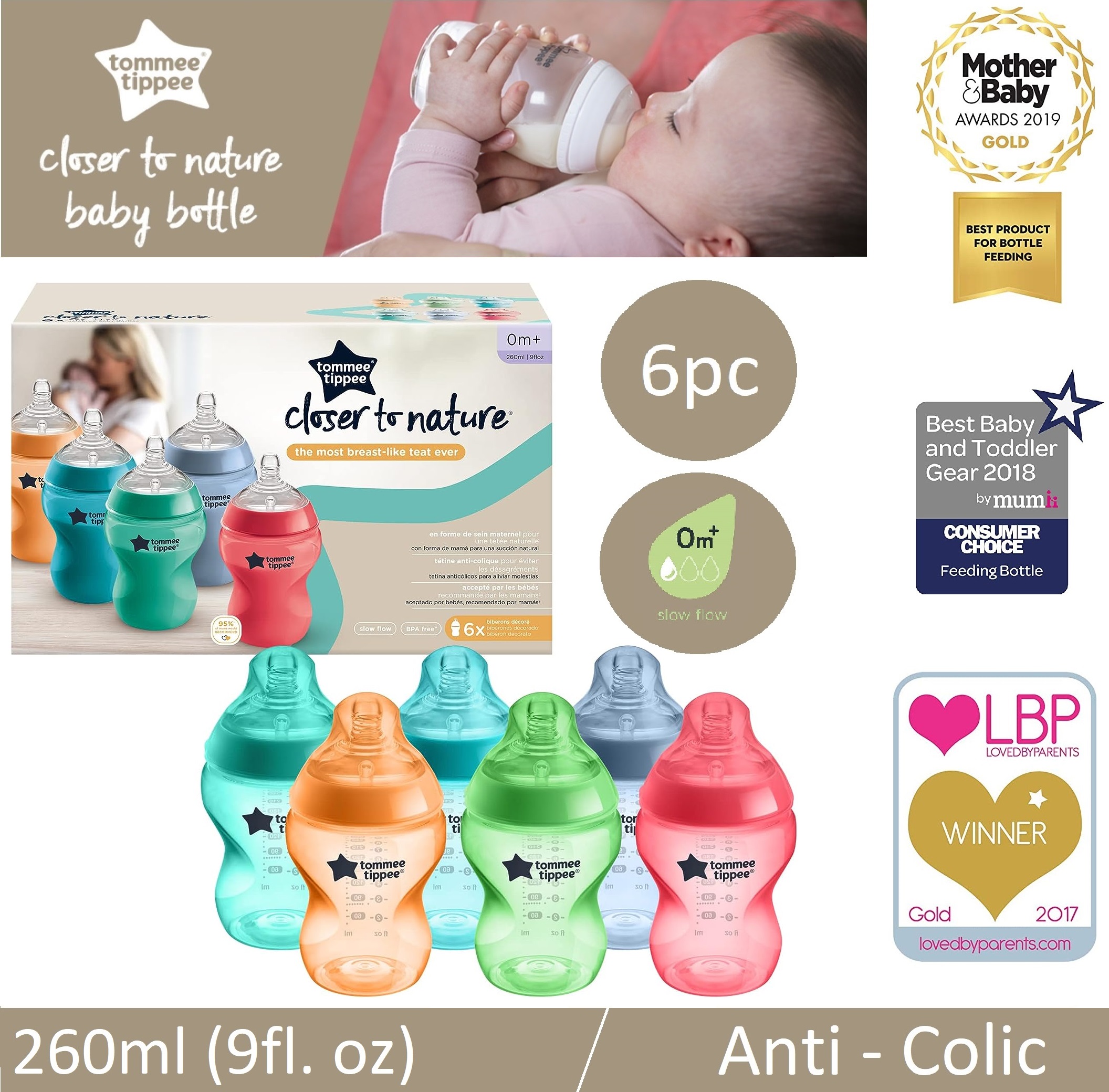 Tommee tippee closer to nature fiesta best sale baby bottles 9fl oz