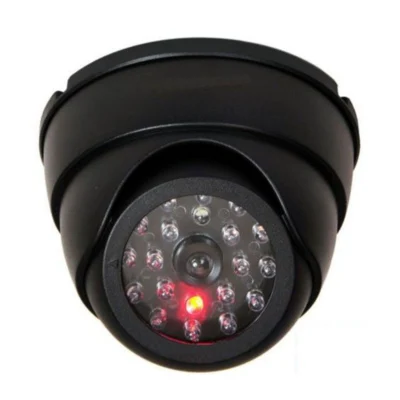 High Quality Simulation Conch Camera Dummy Round High Simulation Monitor Outdoor CCTV Fake Simulation Dummy Camera with Flashing LED Light Home Security Dome Fake Camera