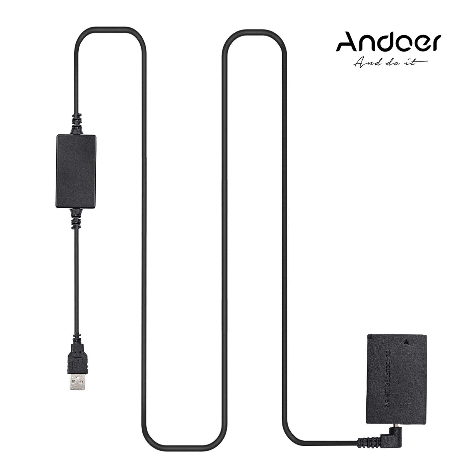 Andoer DR-E12 Bộ Nguồn USB, Pin Giả Khớp Nối DC Thay Pin LP-E12 Với Bộ Chuyển Đổi USB DC Cáp Điện Đầu Vào USB Đơn Tương Thích Với Canon EOS M M2 M10 Máy Ảnh M50 M100 M200