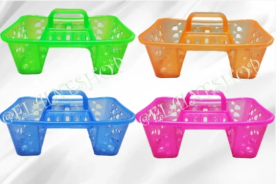 5in1 Transparent Colored Plastic Soap Basket Shower Basket For Hygiene with Divider