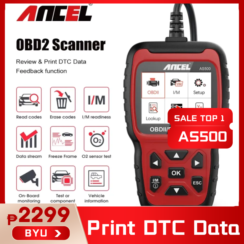 ANCEL AS500 OBD2 Scanner Check Engine Read Clear Fault Codes