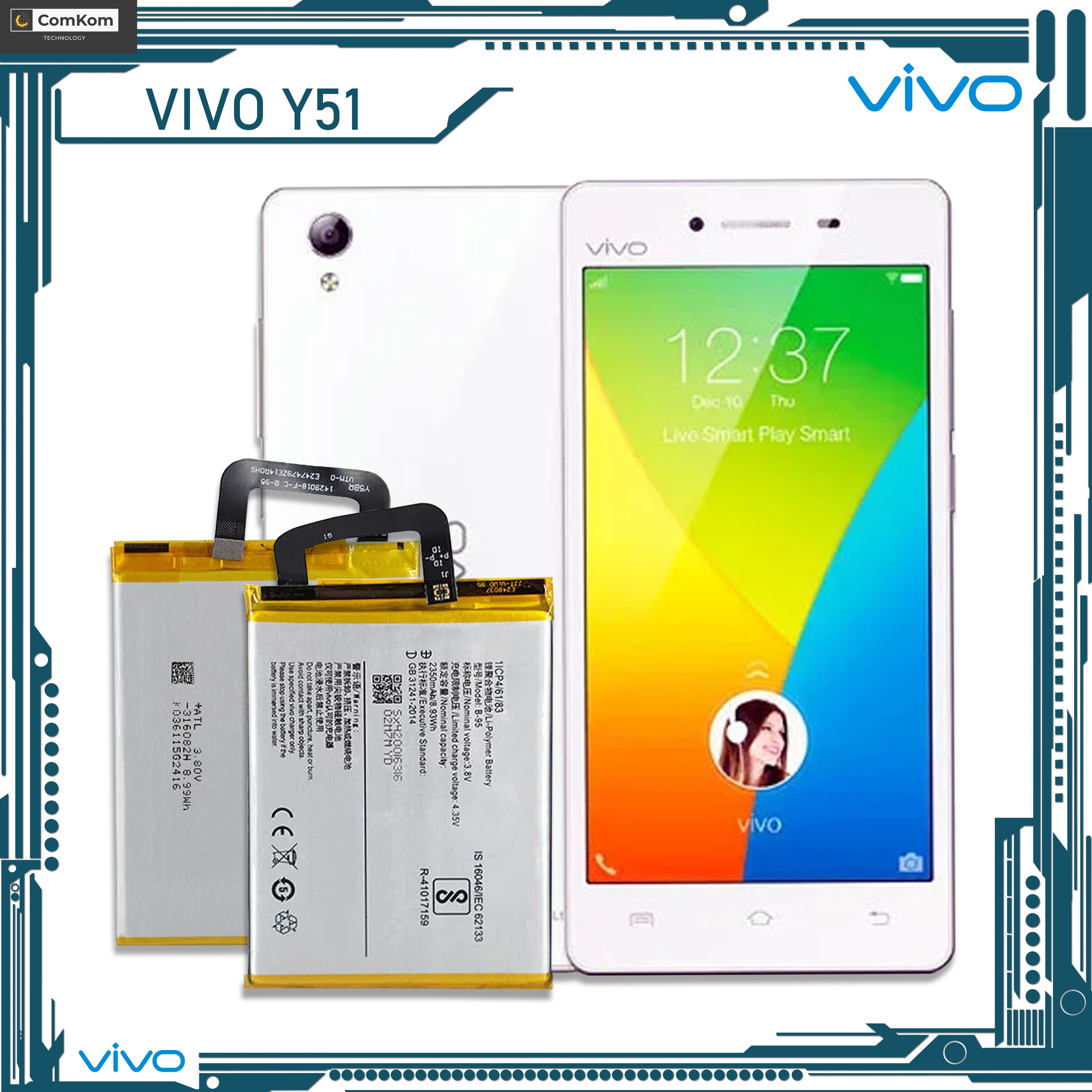 VIVO Y51 Battery Y51L, Y51, 1707, Y51A (100% Original) | Model: B-95 ...