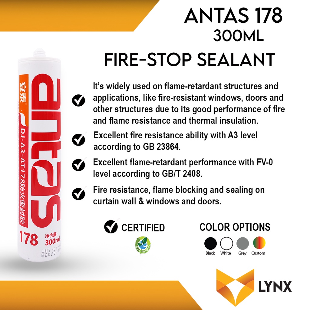 Antas 178 Firestop Silicone Sealant 300ml Lazada PH