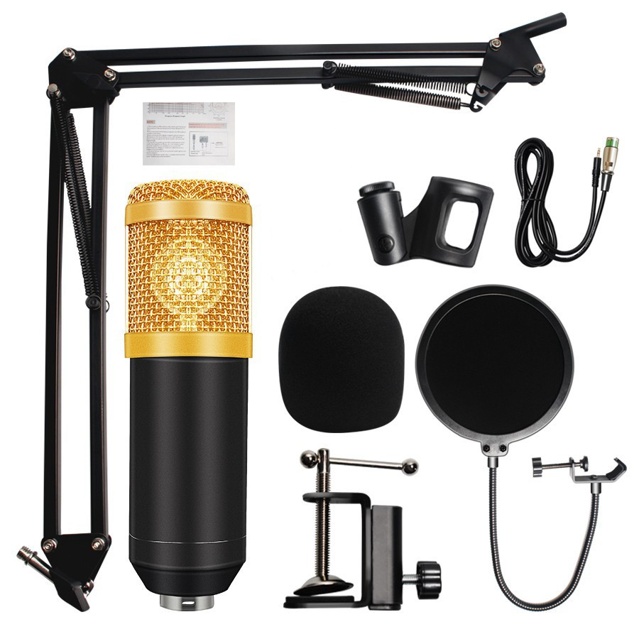 SJYDQ Professional Condenser Microphone Cardioid Audio Studio Vocal Recording Mic KTV Karaoke Microphone   Shock Mount並行輸入