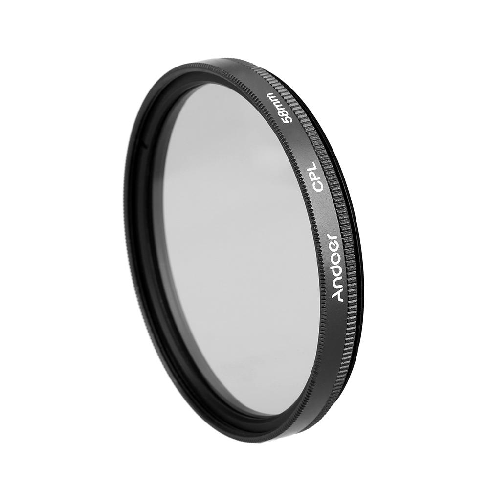 Andoer 58mm UV+CPL+Close-Up+4 +Star 8-Point Filter Circular Filter Kit Circular Polarizer Filter Macro Close-Up Star 8-Point Filter with Bag for Nikon Canon Pentax Sony DSLR Camera