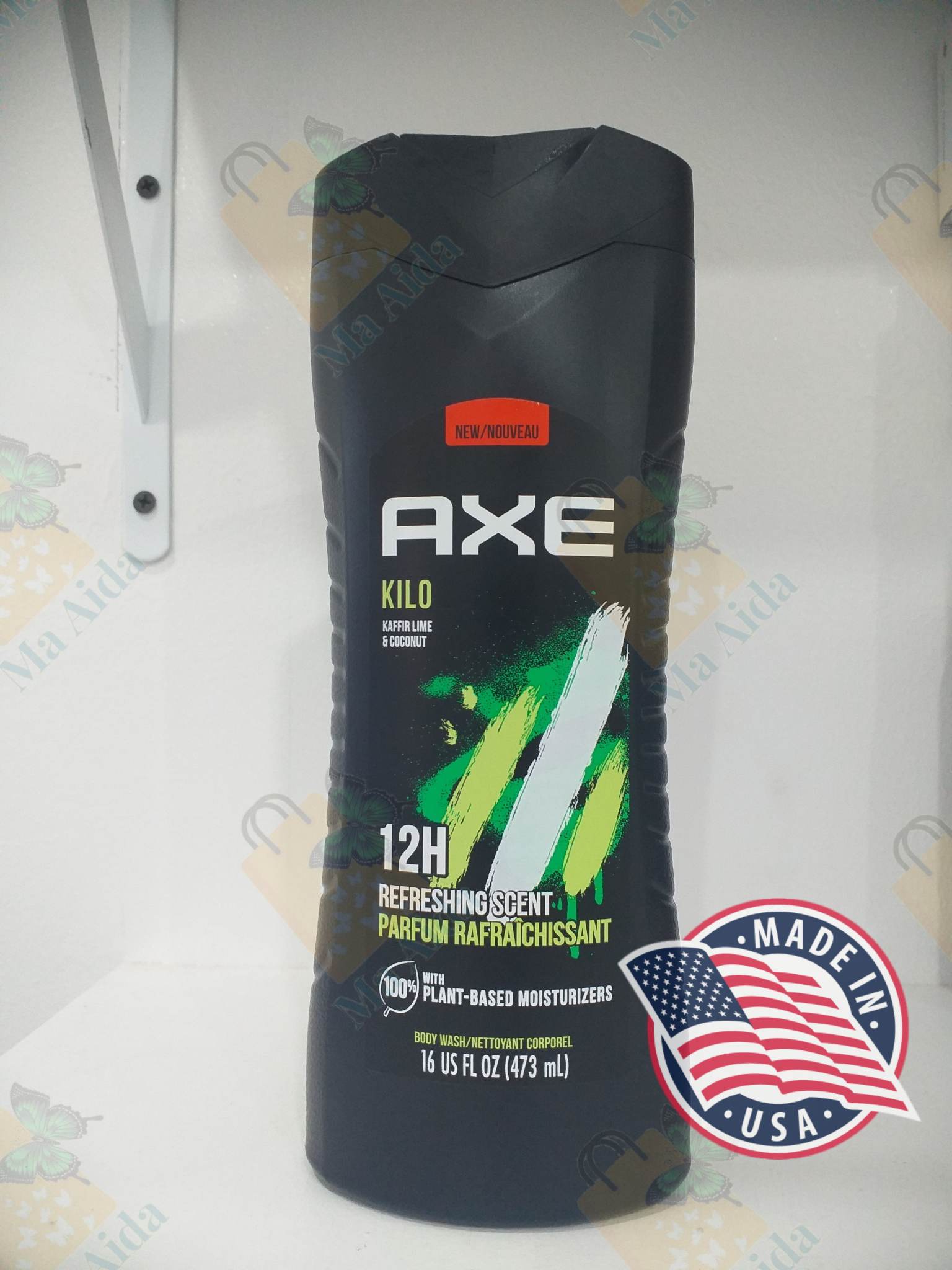 Axe Body Wash Kilo Kaffir Lime & coconut Refreshing scent16 oz (473ml