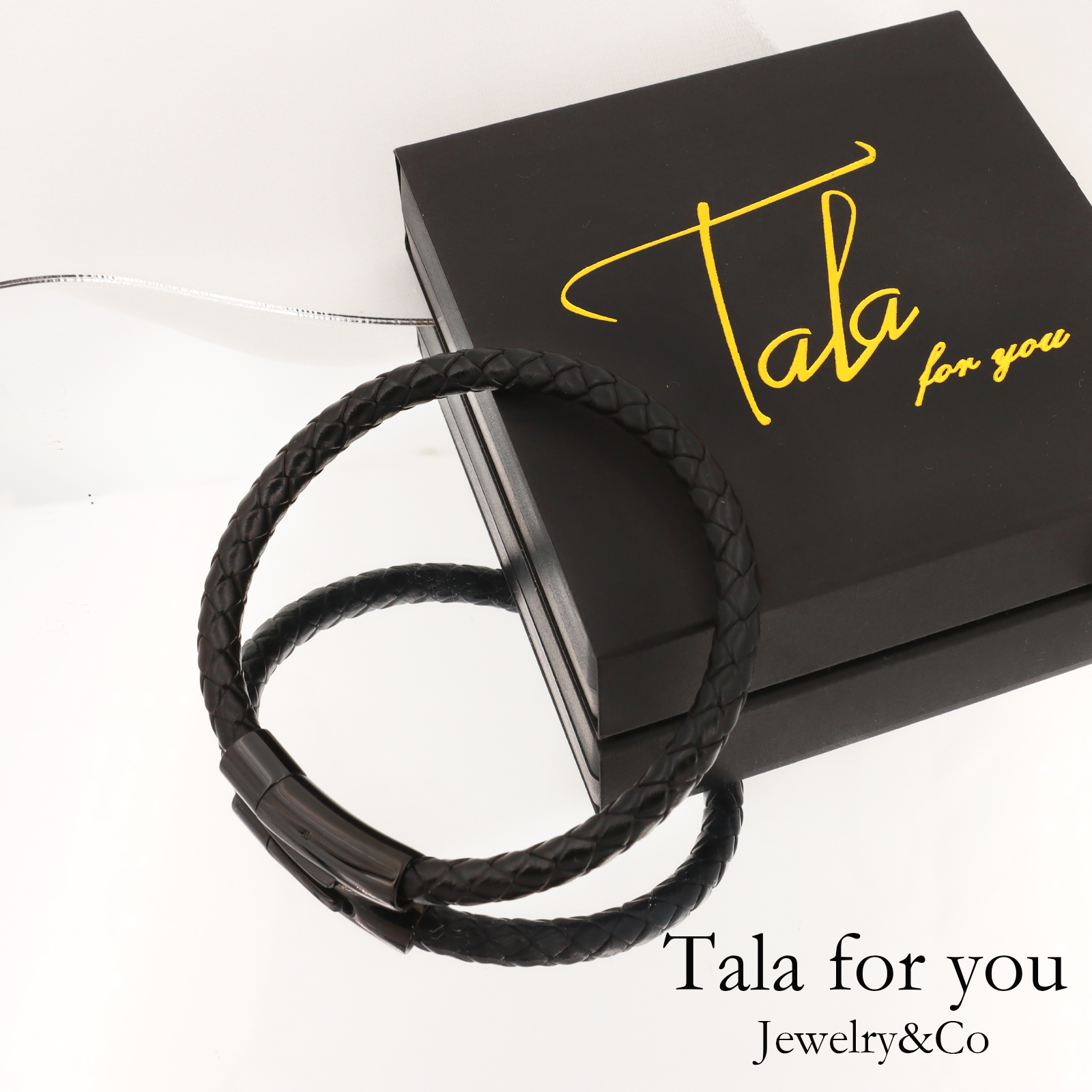 Tala for you Men's Bracelet Leather Bangle Accessories With Paper